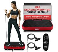 Hurtle Pedana Vibrante Dimagrante, Vibration Plate per Tonificazione e Brucia Grassi, Piastra Vibrante con Bande di Resistenza, Ruote, Telecomando e Velocità Regolabile, Allenamento Completo Casa