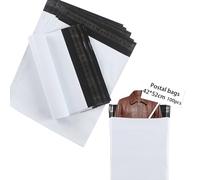 huruirui 42cmX52cm/100pcs Buste per Spedizioni Vinted Pacchi per Spedizioni Vestiti Plastica Postali Imballaggio Sacchetti per Imballo da Regalo Nuovi Materiali, Opaco e Impermeabile Bianco