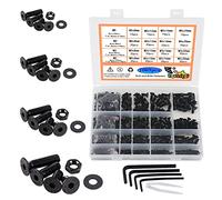 huruirui Bulloni e Dadi Viti M2 M3 M4 M5 Incassato Bulloni Set, 1065Pezzi Nero In Acciaio al Carbonio Assortimento di Dadi e Viti, Esagonale con Meccanico Bullone Rondelle Chiave Inglese Kit