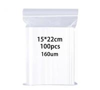 huruirui Buste Plastica Richiudibili 15x22cm 160μm Bustine Trasparenti 100pcs Addensare Borsa con Chiusura a Cerniera Bustine Trasparenti Richiudibili Sacchetti Ermetica Conserva Piccoli Oggetti