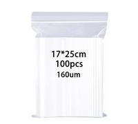 huruirui Buste Plastica Richiudibili 17x25cm 160μm Bustine Trasparenti 100pcs Addensare Borsa con Chiusura a Cerniera Bustine Trasparenti Richiudibili Sacchetti Ermetica Conserva Piccoli Oggetti