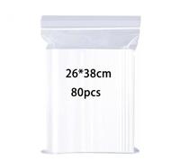 huruirui Bustine Trasparenti Richiudibili Grande 26x38cm Sacchetti Trasparenti Buste Plastica Richiudibili Borsa con Chiusura a Cerniera Sacchetti Ermetica Applicano Deposito di Abbigliamento 80pcs