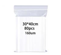 huruirui Bustine Trasparenti Richiudibili Grande 30x40cm Sacchetti Trasparenti 80pcs160μm Addensare Buste Plastica Richiudibili Sacchetti Ermetica Applicano Deposito di Abbigliamento