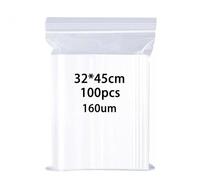 huruirui Bustine Trasparenti Richiudibili Grande 32x45cm Sacchetti Trasparenti 100pcs160μm Addensare Buste Plastica Richiudibili Sacchetti Ermetica Applicano Deposito di Abbigliamento