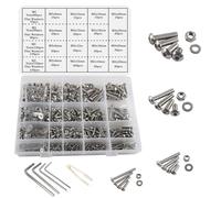 huruirui M2 M3 M4 M5 Bulloni e Dadi a Testa Cilindrica 1180pezzi Viti a Esagono Incassato Rondelle Viti con Dadi con Esagono Incassato Assortimento di VITI a Bottone in Acciaio Inossidabile 304