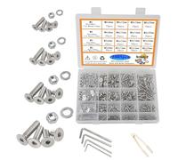 huruirui M2 M3 M4 M5 Dadi e Bulloni Rondelle Set Assortito,1065pcs Hex Socket Cap Vite 304 Bulloni e Dadi in acciaio inossidabile Kit, Filettatrice Hex Bolt Set Fastener Repair Tools Assortiment