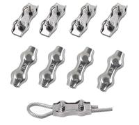 huruirui M2 Morsetti per Cavo Acciaio Morsetti Stendibiancheria Inox 304 Duplex Serracavo Acciaio per Fune D'Acciaio Diametro 2mm morsetti Serracavo Clip 8pcs
