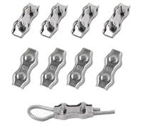huruirui M3 Morsetti per Cavo Acciaio Morsetti Stendibiancheria Inox 304 Duplex Serracavo Acciaio per Fune D'Acciaio Diametro 3mm morsetti Serracavo Clip 8pcs