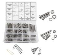 huruirui M5 M6 M8 Bulloni e Dadi a Testa Cilindrica Viti a Esagono Incassato Rondelle Viti con Dadi Esagono Incassato 300pezzi Assortimento di Viti Filettate a Bottone in Acciaio Inossidabile 304