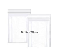 huruirui Sacchetto di Plastica Trasparente,10X15cm/200pcs Sacchetti in Plastica Trasparente Risigillabili, Buste Trasparenti Con Chiusura,Sacchetti Cerniera