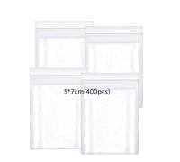 huruirui Sacchetto di Plastica Trasparente,400pcs/5X7cm Sacchetti in Plastica Trasparente Risigillabili, Buste Trasparenti Con Chiusura,Sacchetti Cerniera
