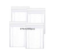 huruirui Sacchetto di Plastica Trasparente,400pcs/6X9cm Sacchetti in Plastica Trasparente Risigillabili, Buste Trasparenti Con Chiusura,Sacchetti Cerniera
