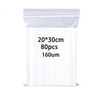 huruirui Sachet Plastique Transparent 20x30cm 160mµ Épaissir Grande Taille Sachet Sachets Plastiques Refermables Emballage Sac Plastique Fort et Robuste Sachet Plastique Transparent
