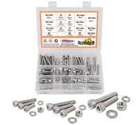 Huruirui Set M5 M6 M8 Bulloni e Dadi Rondelle Acciaio Inossidabile 304 - Viti Esagonali e a Brugola Assortimento 300PCS