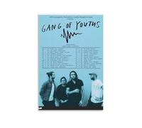 HURYEORHYH Poster con stampa artistica da parete vintage su tela, motivo: Gang of Youths, decorazione artistica da parete per soggiorno, camera da letto, 60 x 90 cm, senza cornice