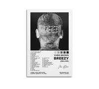 HURYWRTTH BreezyCanvas - Poster su tela con album di Chris Brown, decorazione artistica da parete, stile vintage, per soggiorno, camera da letto, 40 x 60 cm, senza cornice