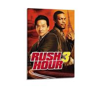 HURYWRTTH Rush HourCanvas - Poster estetico decorativo da parete, stile vintage, su tela, per soggiorno, camera da letto, 30 x 45 cm, con cornice