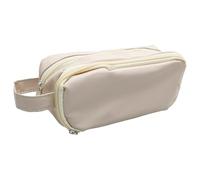 Husalsea Astuccio Grande in Tela Beige con Doppio Scomparto Astuccio Scuola per Ragazze Astuccio Legami Ampio e Pratico
