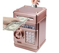 HUSAN Salvadanaio elettronico per bambini con codice elettronico di maialini, mini bancomat elettronico per monete ATM, scatola di monete, giocattolo divertente regalo (oro rosa)
