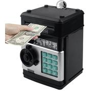 HUSAN Salvadanaio Elettronico per Bambini, Password Salvadanaio Mini ATM Piggy Bank Giocattolo Regalo di Compleanno per Bambini (Nero)