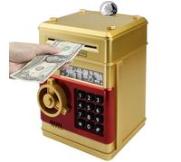 HUSAN Salvadanaio Elettronico per Bambini, Password Salvadanaio Mini ATM Piggy Bank Giocattolo Regalo di Compleanno per Bambini (Oro-)