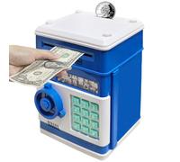 HUSAN Salvadanaio Elettronico per Bambini, Password Salvadanaio Mini ATM Piggy Bank Giocattolo Regalo di Compleanno per Bambini (Blu profondo)