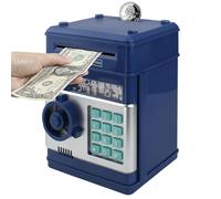 HUSAN Salvadanaio Elettronico per Bambini, Password Salvadanaio Mini ATM Piggy Bank Giocattolo Regalo di Compleanno per Bambini (Blu Marino)