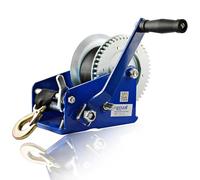 Husar Winch Argano Manuale da 2500 lbs | 1133 kg con Cinghia da 10m, Realizzato in Acciaio Inossidabile, Freno a Cricchetto A Semplice Effetto - Verricello Manuale Per Barche, Rimorchi, Industria