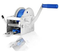 Husar Winch Argano Manuale da 2500 lbs | 1133 kg con Cinghia da 10m, Realizzato in Acciaio Inossidabile, Freno a Cricchetto A Semplice Effetto - Verricello Manuale Per Barche, Rimorchi, Industria