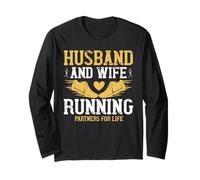 Husband And Wife Running Partners for Life Runner Life Maglia a Manica