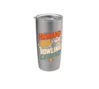 Husband Dad Bowling Legend Funny Bowler Father Bicchiere termico in acciaio inox doppia parete