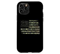 Husband Dad Protector Hero For Christmas Camo American Flag Custodia per iPhone 11 Pro