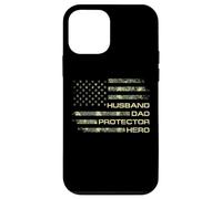 Husband Dad Protector Hero For Christmas Camo American Flag Custodia per iPhone 12 mini