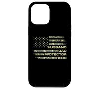 Husband Dad Protector Hero For Christmas Camo American Flag Custodia per iPhone 12 Pro Max