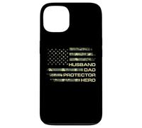 Husband Dad Protector Hero For Christmas Camo American Flag Custodia per iPhone 13