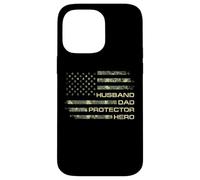 Husband Dad Protector Hero For Christmas Camo American Flag Custodia per iPhone 14 Pro Max