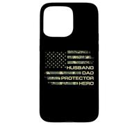Husband Dad Protector Hero For Christmas Camo American Flag Custodia per iPhone 15 Pro Max