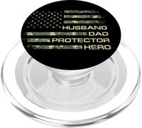 Husband Dad Protector Hero For Christmas Camo American Flag PopSockets PopGrip per MagSafe