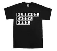 Husband.Daddy - Maglietta eroe dell'esercito Nero M