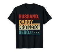 Husband Daddy Protector Hero Funny Fathers Day for Dad Maglietta