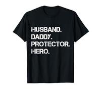 Husband Daddy Protector Hero Funny Father's Day Mens Maglietta