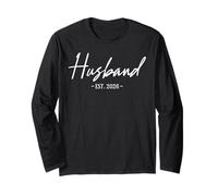 Husband EST 2026 Just Married Man's Wedding Couples Matching Maglia a Manica