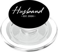 Husband Est 2026 Just Married Man's Wedding Couples Matching PopSockets PopGrip per MagSafe