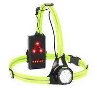 Husgw 7 LED Luce per Corsa, 3 Nodalità di Luce per Running Impermeabile, Dimmerabile a 90°, 500 Lumen, Petto con Nastro Riflettente per Passeggiate, Escursionismo, Campeggio, Corsa (Verde)