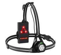 Husgw 7 LED Luce per Corsa, 3 Nodalità di Luce per Running Impermeabile, Dimmerabile a 90°, 500 Lumen, Petto con Nastro Riflettente per Passeggiate, Escursionismo, Campeggio, Corsa (Nero)