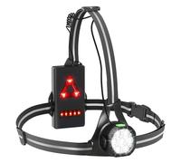 Husgw 7 LED Luce per Corsa, 3 Nodalità di Luce per Running Impermeabile, Dimmerabile a 90°, 500 Lumen, Petto con Nastro Riflettente per Passeggiate, Escursionismo, Campeggio, Corsa (Nero)