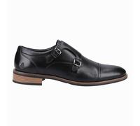 Hush Puppies David Uomo Memoria Schiuma Casual Elegante Pelle Doppio Monk Nere