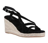 Hush Puppies Jenny Espadrille Wedge Zeppe Nere In Camoscio Da Donna - EUR 37