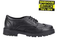 Hush Puppies Maxine Scarpe Mocassino Brogue In Pelle Per Ragazze Nero Con Lacci