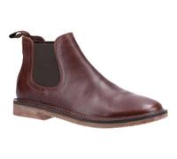 Hush Puppies Pelle Stivali Chelsea Per Uomo (Shaun ) IN Marrone, 6-12